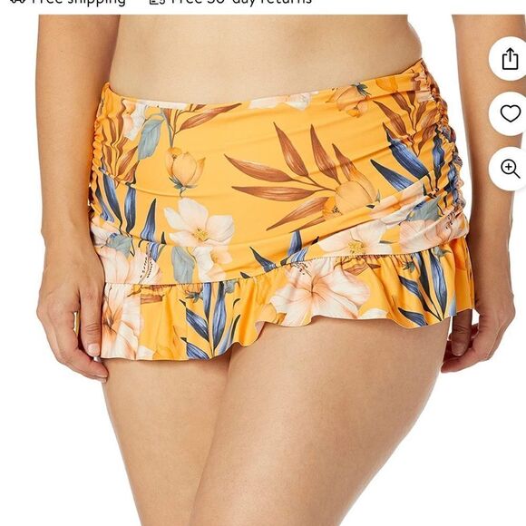 NWOT La Blanca MARIGOLD Plus Size Belle Fiore Skirted Swim Bottom - Picture 1 of 7